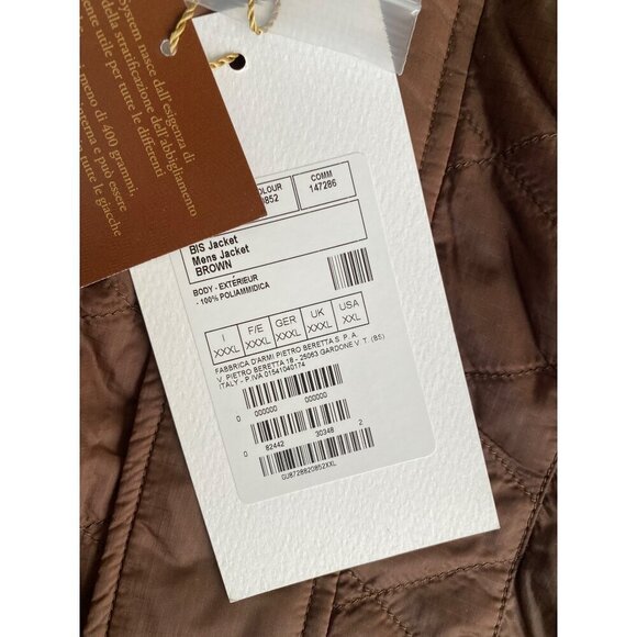 BERETTA MEN'S BROWN BIS PUFFER JACKET SZ XXL NWT - Picture 3 of 5